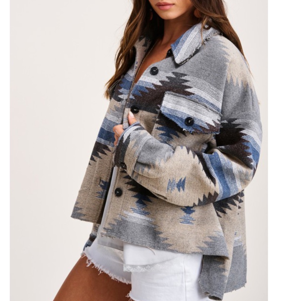 Last 1  L then sold out New Bohemian Aztec Southwest Sedona High Low Jacket - Picture 10 of 12